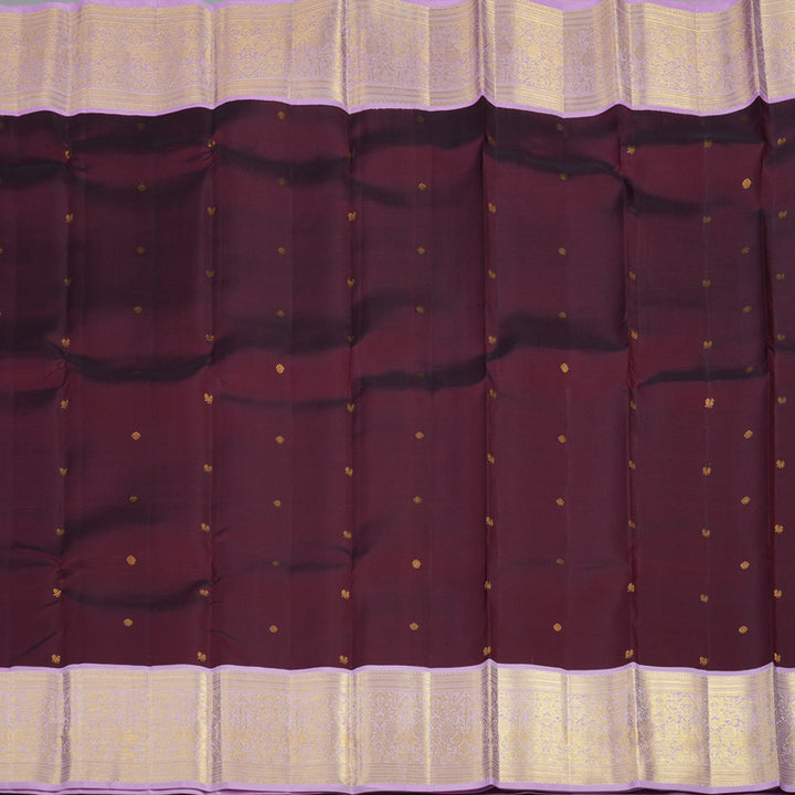 Hayagrivas Handloom Wine Maroon Kanjivaram Silk Saree with Lavendar Border SSCBF23D9-2