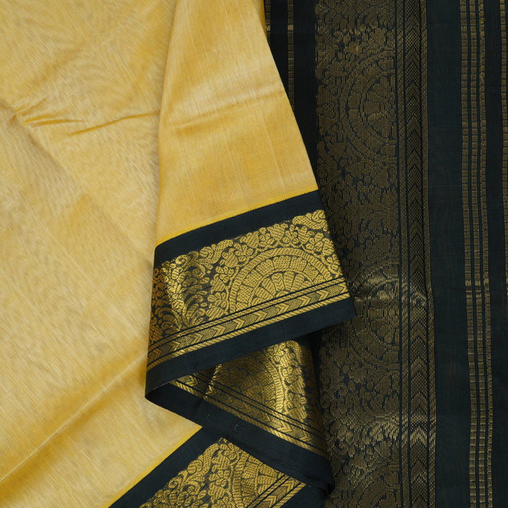 Hayagrivas Pale Yellow Pure Silk Cotton Saree SSCBF34D1-21