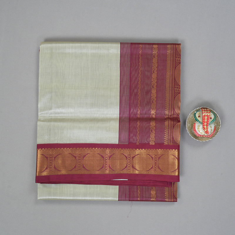 Hayagrivas Beige Pure Silk Cotton Saree SSCBF34D1-25