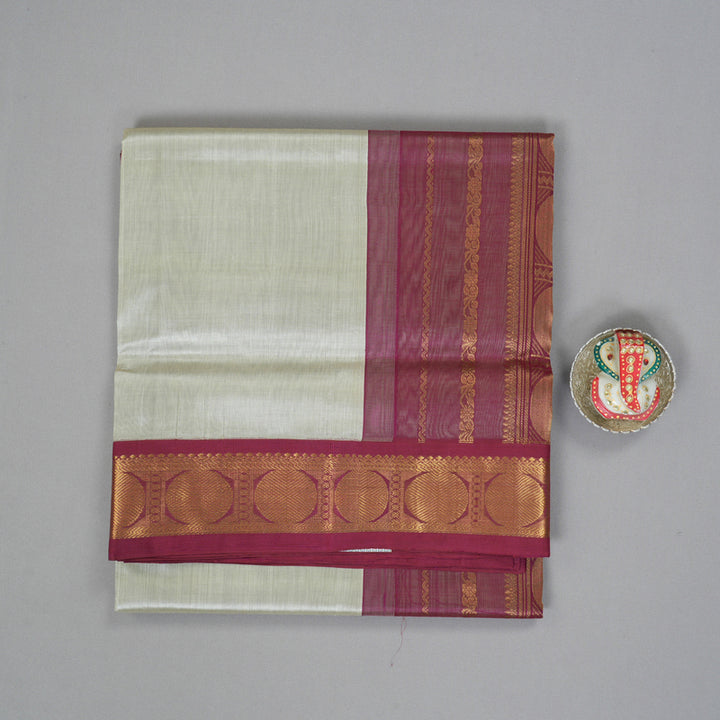 Hayagrivas Beige Pure Silk Cotton Saree SSCBF34D1-25