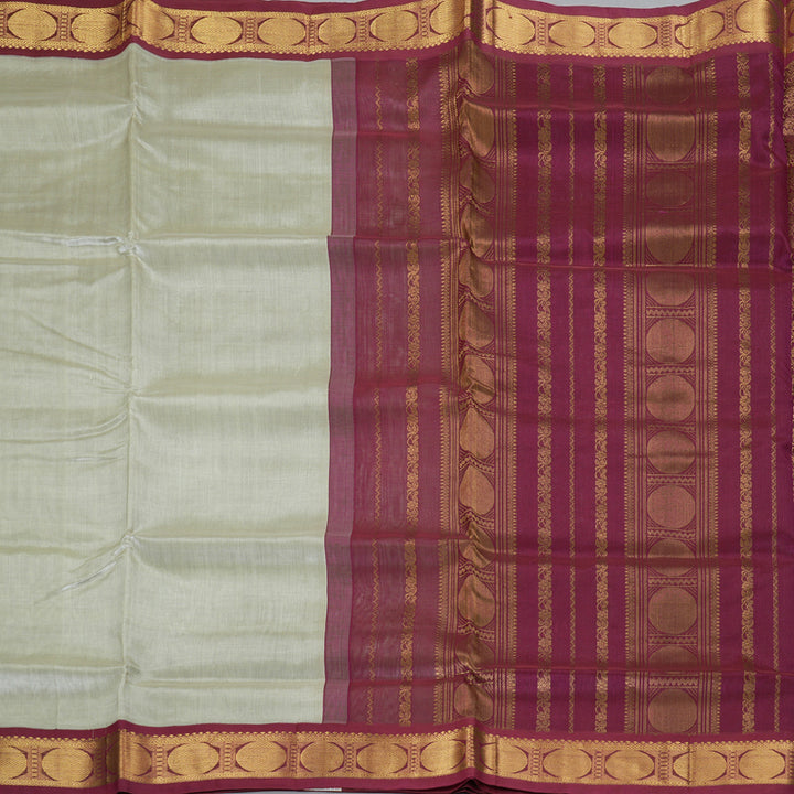 Hayagrivas Beige Pure Silk Cotton Saree SSCBF34D1-25