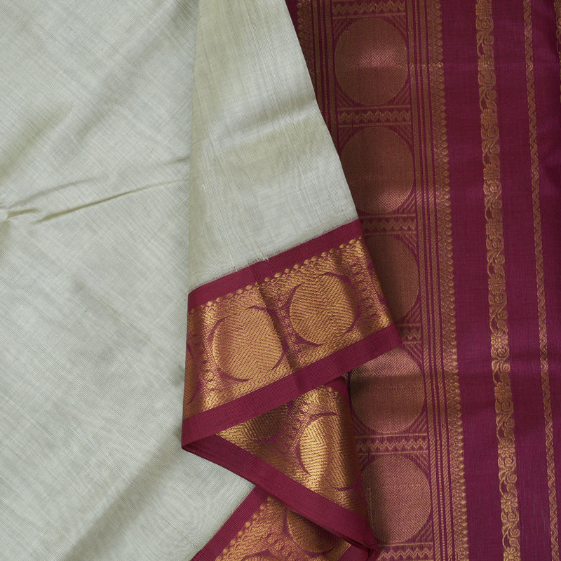 Hayagrivas Beige Pure Silk Cotton Saree SSCBF34D1-25