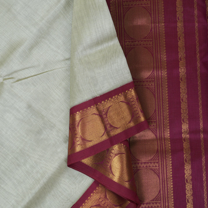 Hayagrivas Beige Pure Silk Cotton Saree SSCBF34D1-25