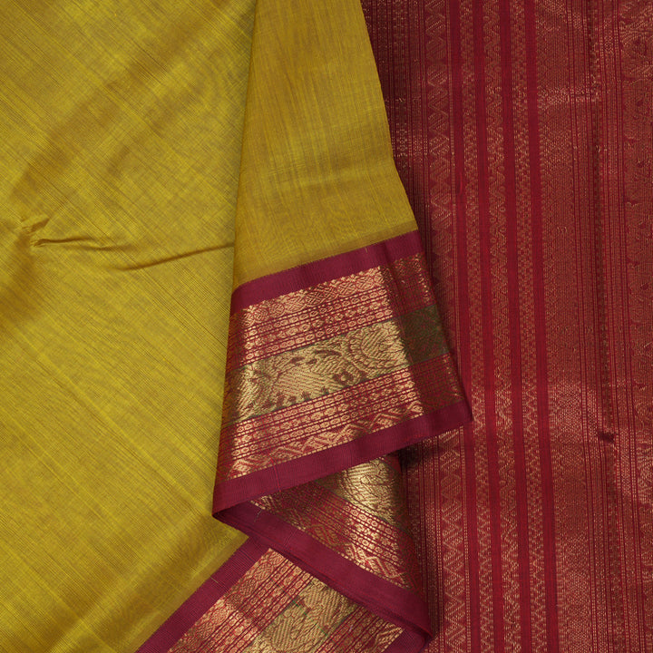Hayagrivas Sampanga Yellow Pure Silk Cotton Saree SSCBF34D2-4