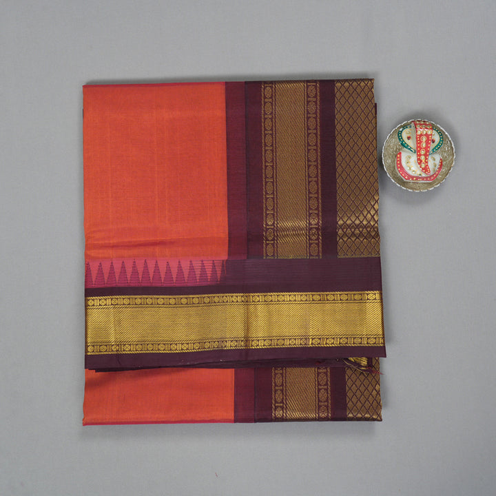 Hayagrivas Rust Orange Pure Silk Cotton Saree SSCBF34D3-57