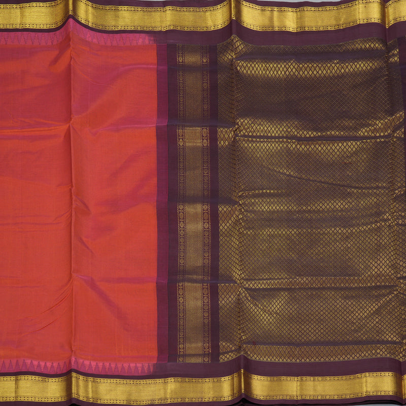 Hayagrivas Rust Orange Pure Silk Cotton Saree SSCBF34D3-57