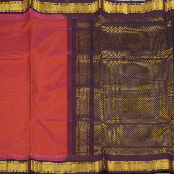 Hayagrivas Rust Orange Pure Silk Cotton Saree SSCBF34D3-57