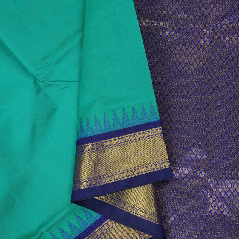 Hayagrivas Sea Green Pure Silk Cotton Saree SSCBF34D3-7