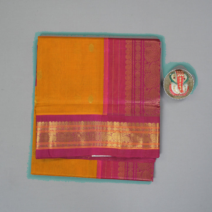 Hayagrivas Turmeric Orange Pure Silk Cotton Saree SSCBF34D4-33
