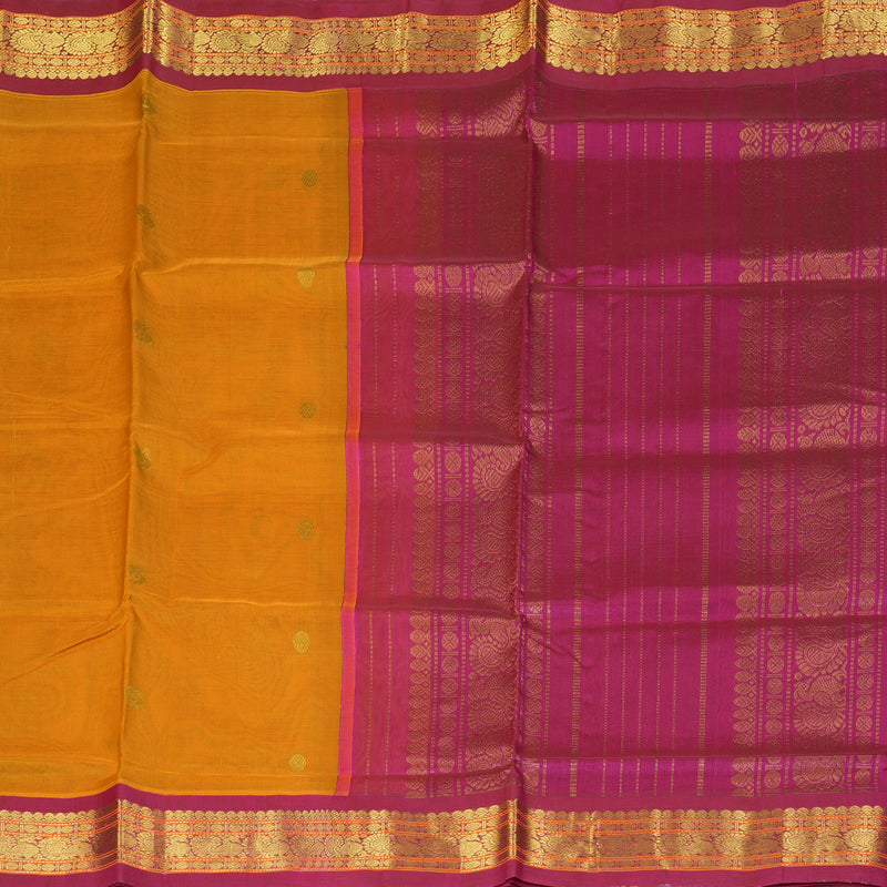 Hayagrivas Turmeric Orange Pure Silk Cotton Saree SSCBF34D4-33
