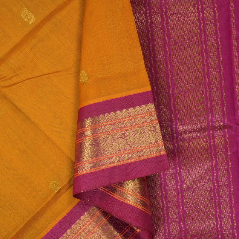 Hayagrivas Turmeric Orange Pure Silk Cotton Saree SSCBF34D4-33
