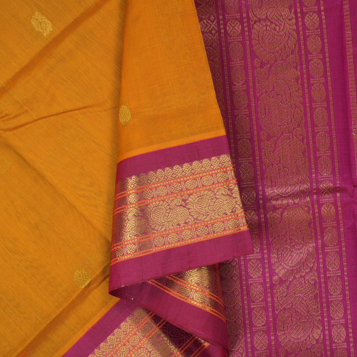 Hayagrivas Turmeric Orange Pure Silk Cotton Saree SSCBF34D4-33