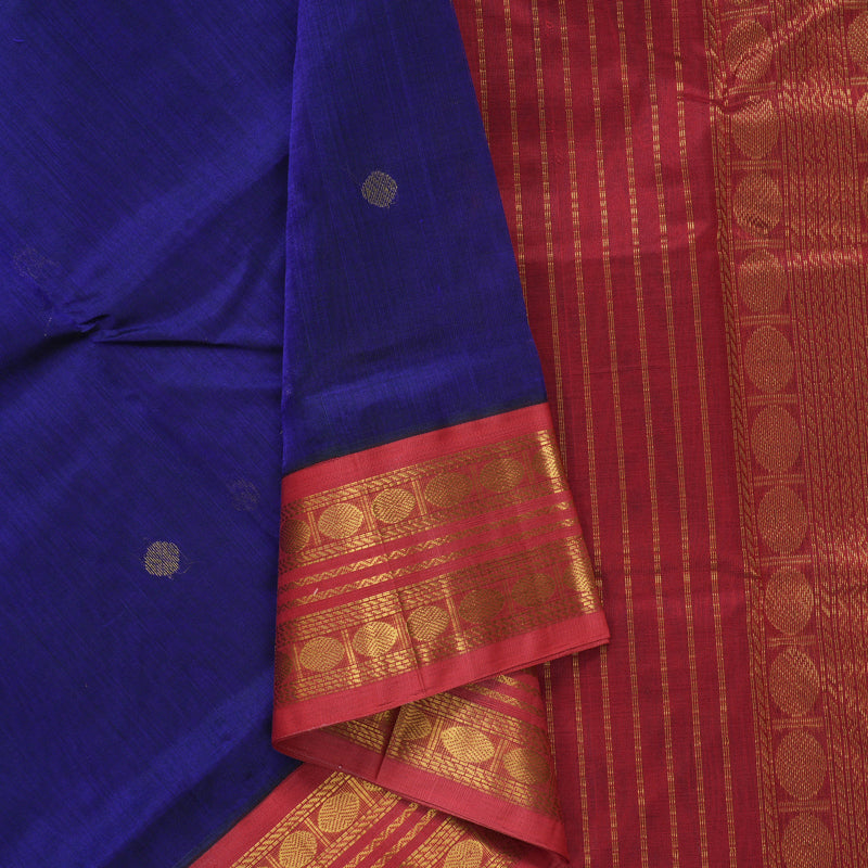 Hayagrivas MS Blue Pure Silk Cotton Saree SSCBF34D4-5