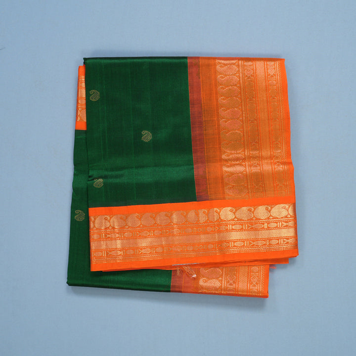 Hayagrivas Bottle Green Pure Silk Cotton Saree SSCBF34D4-8