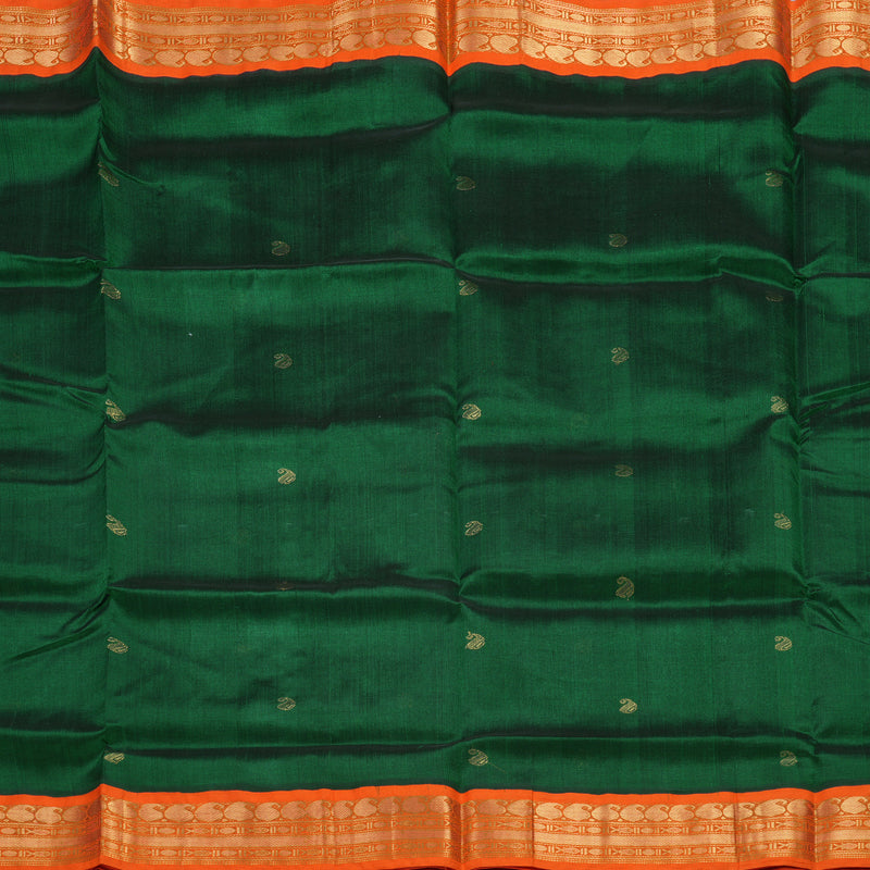 Hayagrivas Bottle Green Pure Silk Cotton Saree SSCBF34D4-8