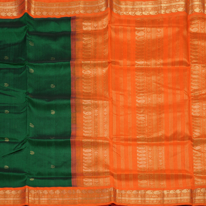 Hayagrivas Bottle Green Pure Silk Cotton Saree SSCBF34D4-8