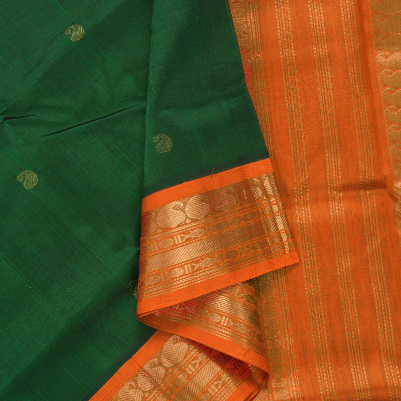 Hayagrivas Bottle Green Pure Silk Cotton Saree SSCBF34D4-8