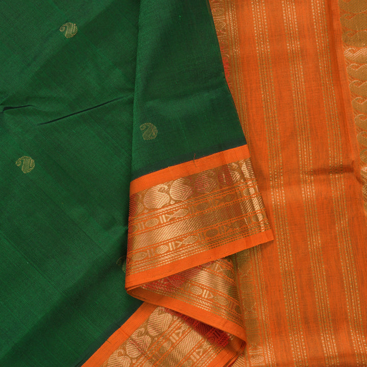 Hayagrivas Bottle Green Pure Silk Cotton Saree SSCBF34D4-8