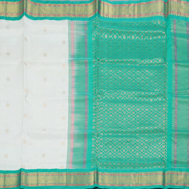 Hayagrivas White Pure Silk Cotton Saree SSCBF34D5-15