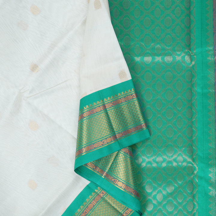 Hayagrivas White Pure Silk Cotton Saree SSCBF34D5-15