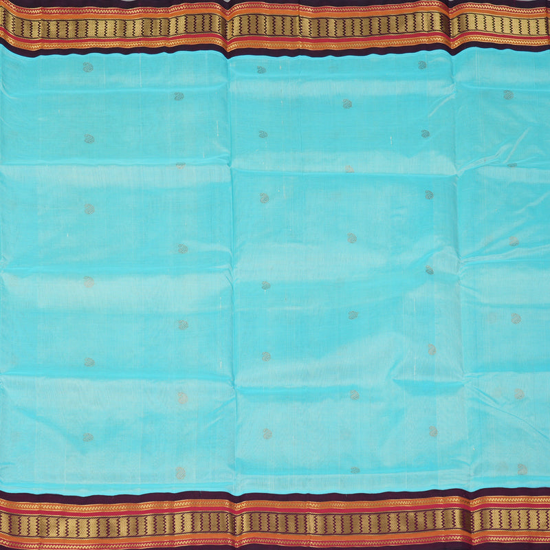 Hayagrivas Ice Blue Pure Silk Cotton Saree SSCBF34D5-28