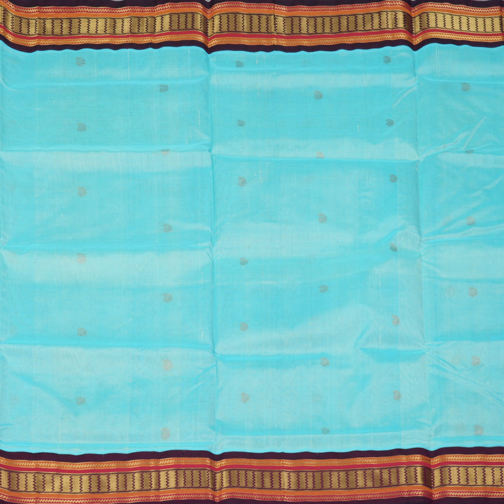 Hayagrivas Ice Blue Pure Silk Cotton Saree SSCBF34D5-28