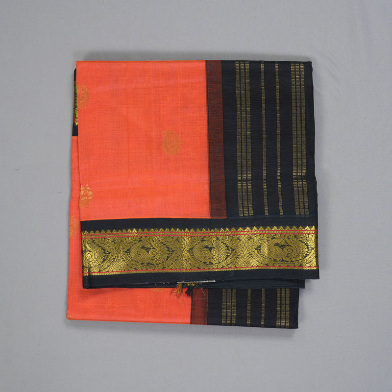 Hayagrivas Orange Pure Silk Cotton Saree SSCBF34D5-36