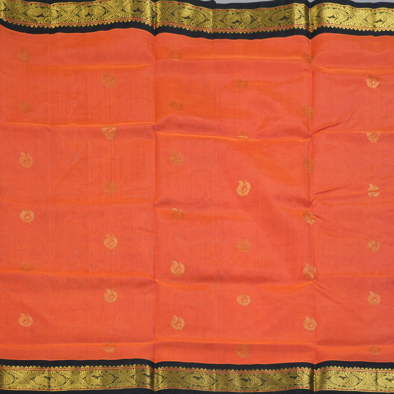 Hayagrivas Orange Pure Silk Cotton Saree SSCBF34D5-36