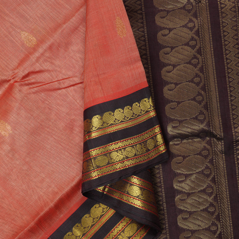 Hayagrivas Light Red Pure Silk Cotton Saree SSCBF34D5-39
