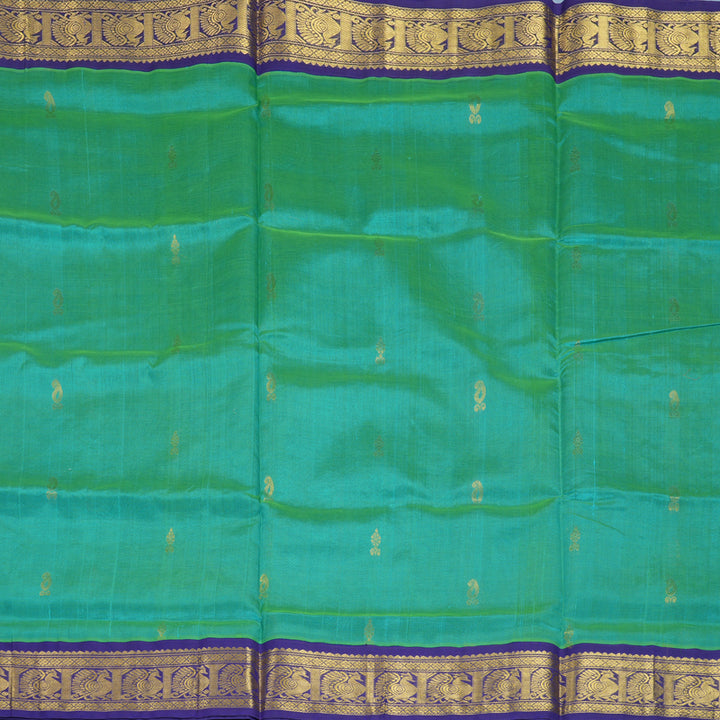 Hayagrivas Blue-Green Pure Silk Cotton Saree SSCBF34D5-7