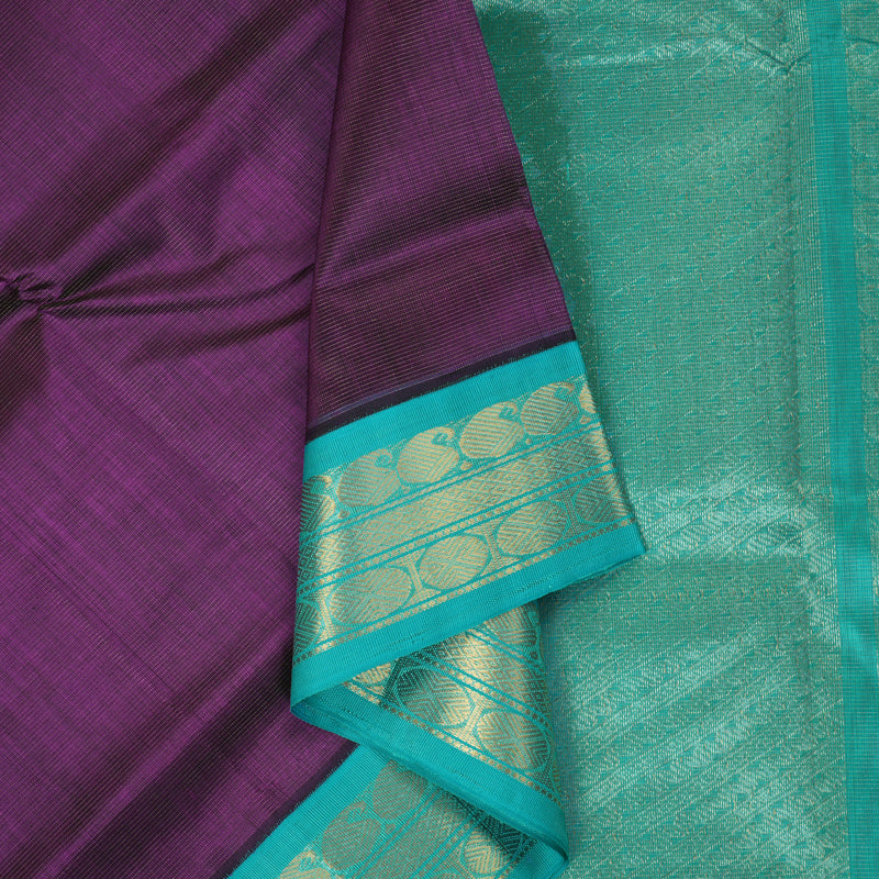 Hayagrivas Deep Violet Pure Silk Cotton Saree SSCBF35D1-13