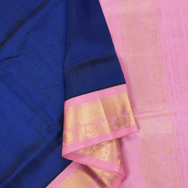 Hayagrivas Blue Pure Silk Cotton Saree SSCBF35D1-19