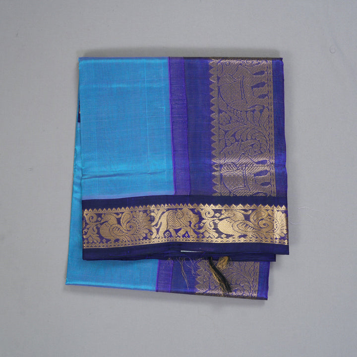 Hayagrivas Dual Toned Blue & Purple Pure Silk Cotton Saree SSCBF35D1-20
