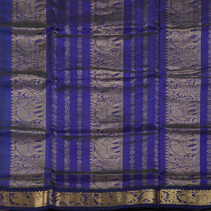 Hayagrivas Dual Toned Blue & Purple Pure Silk Cotton Saree SSCBF35D1-20