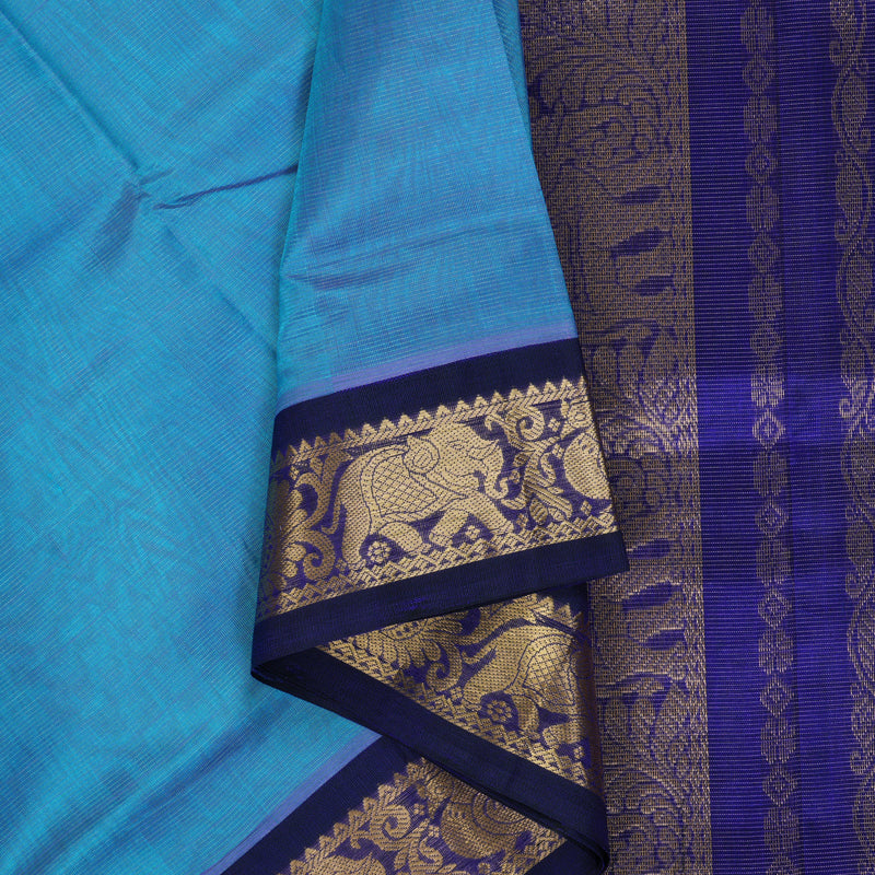 Hayagrivas Dual Toned Blue & Purple Pure Silk Cotton Saree SSCBF35D1-20
