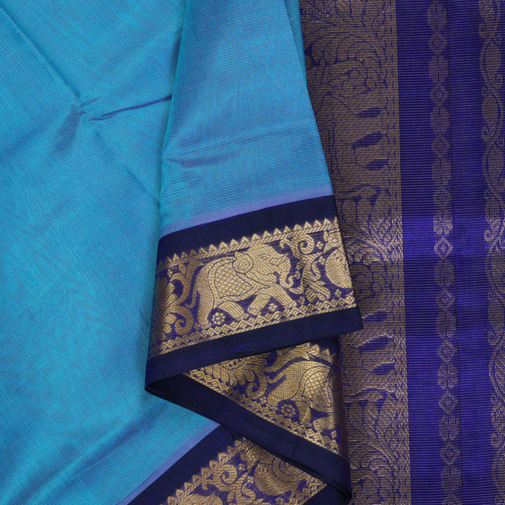 Hayagrivas Dual Toned Blue & Purple Pure Silk Cotton Saree SSCBF35D1-20