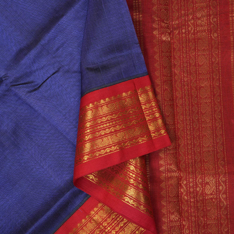 Hayagrivas Lavender-Blue Pure Silk Cotton Saree SSCBF35D1-30
