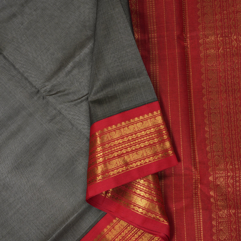 Hayagrivas Elephant Grey Pure Silk Cotton Saree SSCBF35D1-35