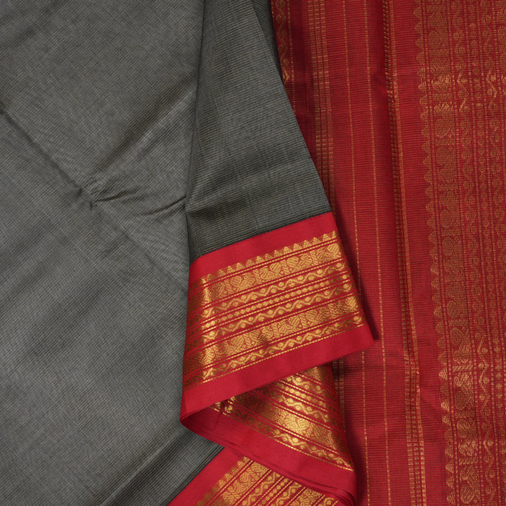 Hayagrivas Elephant Grey Pure Silk Cotton Saree SSCBF35D1-35