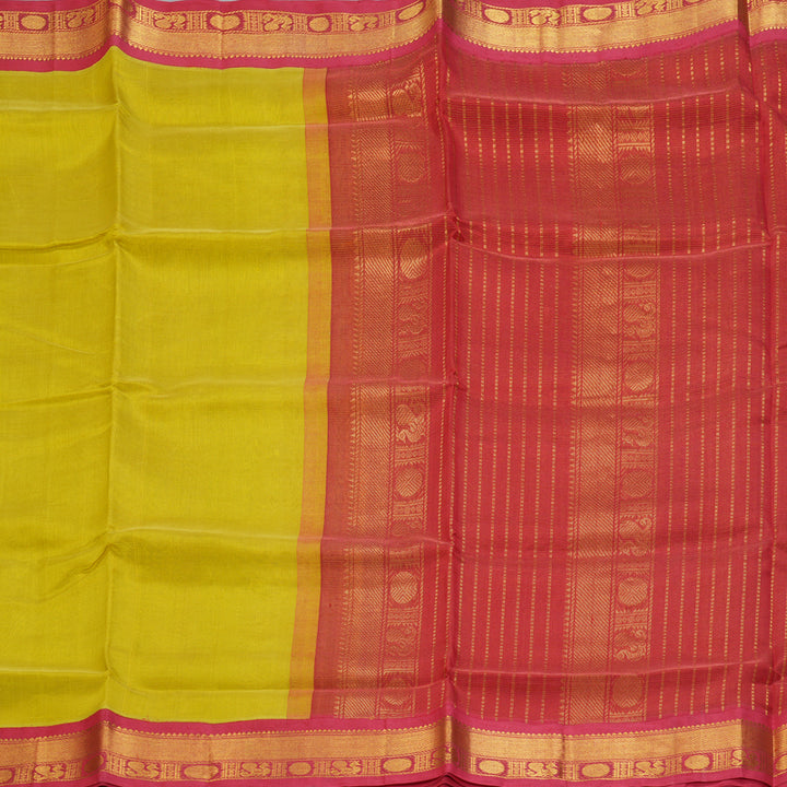 Hayagrivas Lime Green Pure Silk Cotton Saree SSCBF35D1-37