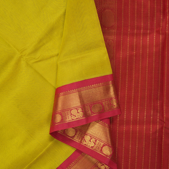 Hayagrivas Lime Green Pure Silk Cotton Saree SSCBF35D1-37