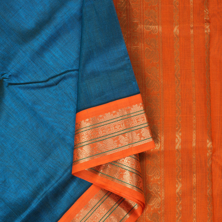Hayagrivas Ramar Blue Pure Silk Cotton Saree SSCBF35D1-4