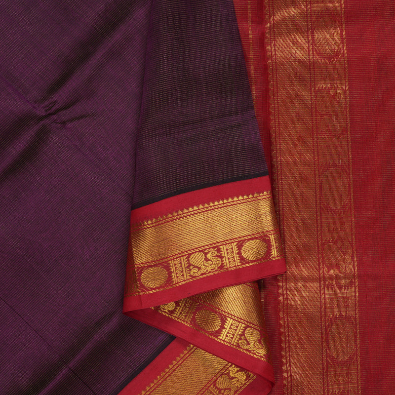 Hayagrivas Purple Pure Silk Cotton Saree SSCBF35D1-6