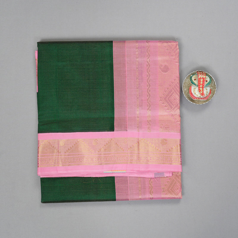 Hayagrivas Bottle Green Pure Silk Cotton Saree SSCBF35D1-8