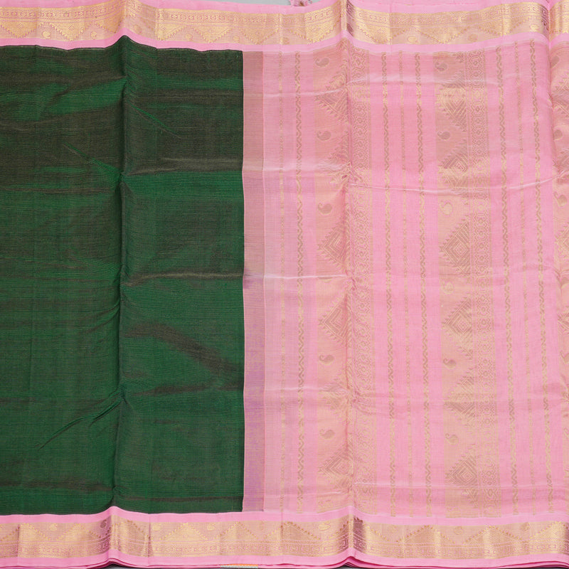 Hayagrivas Bottle Green Pure Silk Cotton Saree SSCBF35D1-8
