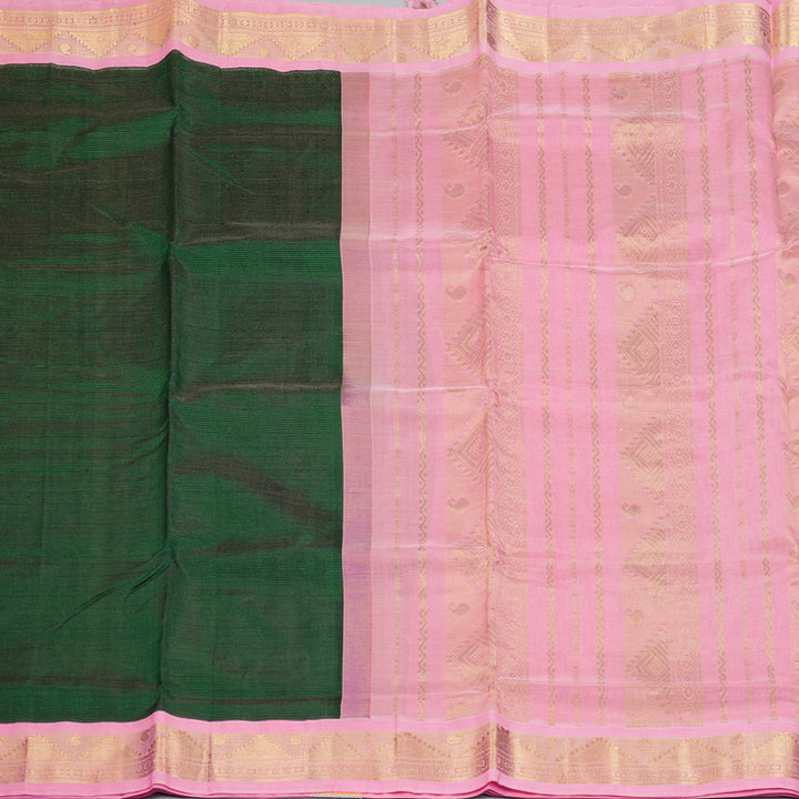 Hayagrivas Bottle Green Pure Silk Cotton Saree SSCBF35D1-8