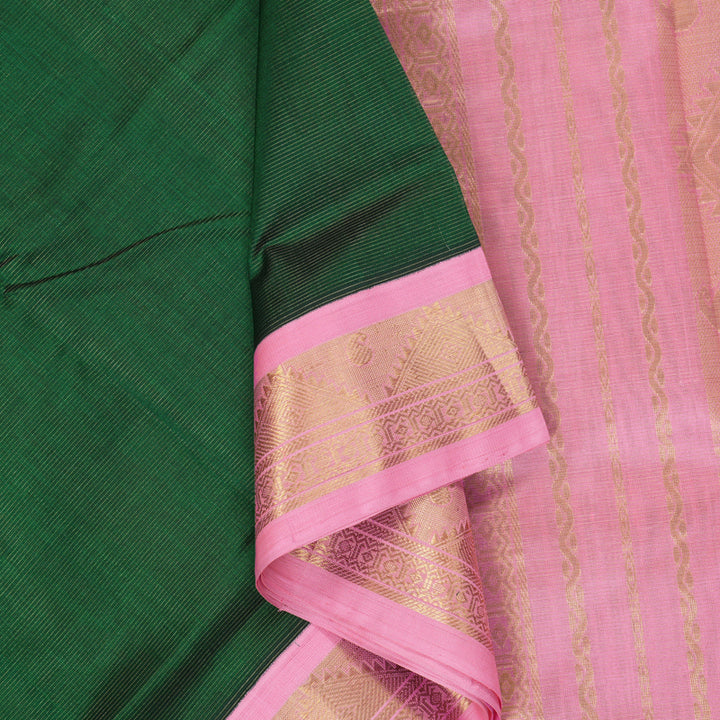 Hayagrivas Bottle Green Pure Silk Cotton Saree SSCBF35D1-8