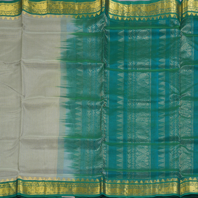Hayagrivas Light Grey Pure Silk Cotton Saree SSCBF35D3-1