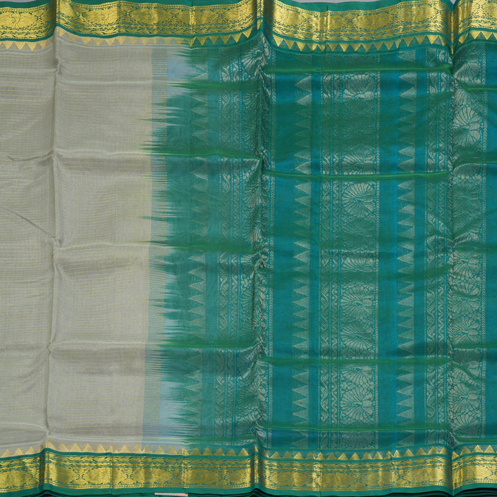 Hayagrivas Light Grey Pure Silk Cotton Saree SSCBF35D3-1