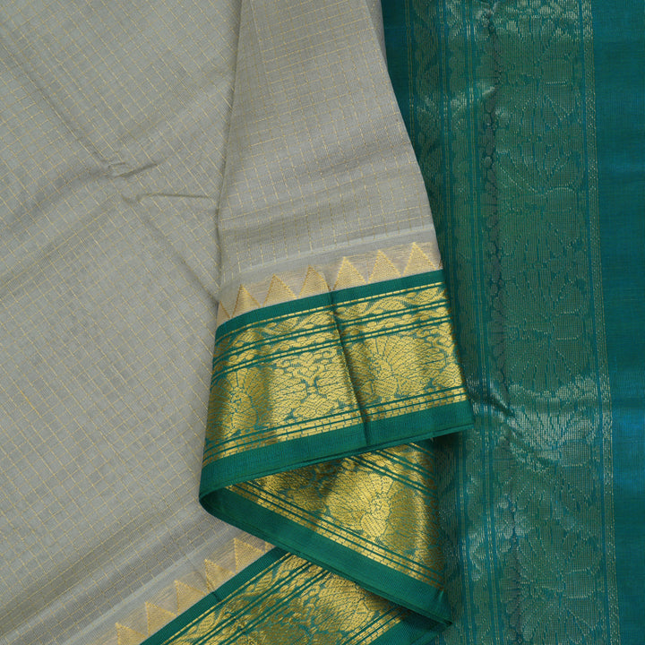 Hayagrivas Light Grey Pure Silk Cotton Saree SSCBF35D3-1